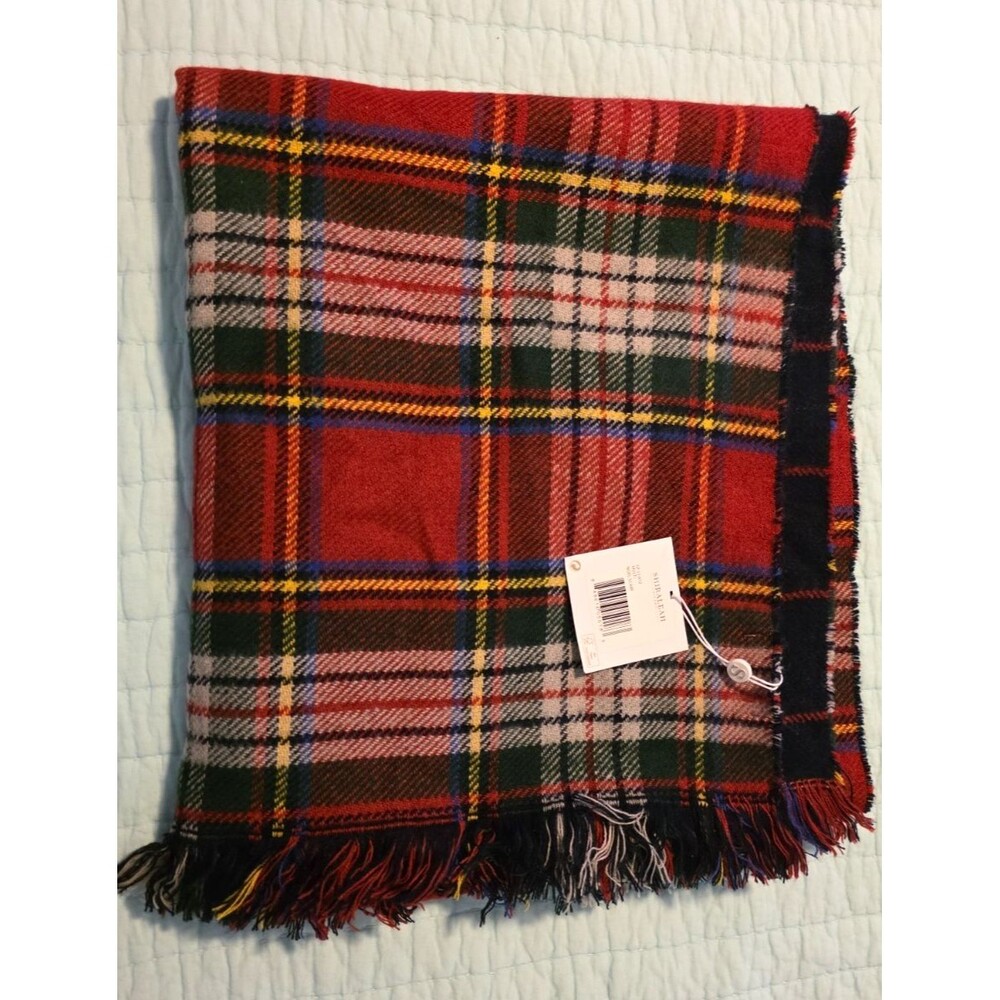 Women Shiraleah Chicago Noel Scarf Multicolor Plaid w fringe  72 x 31in New